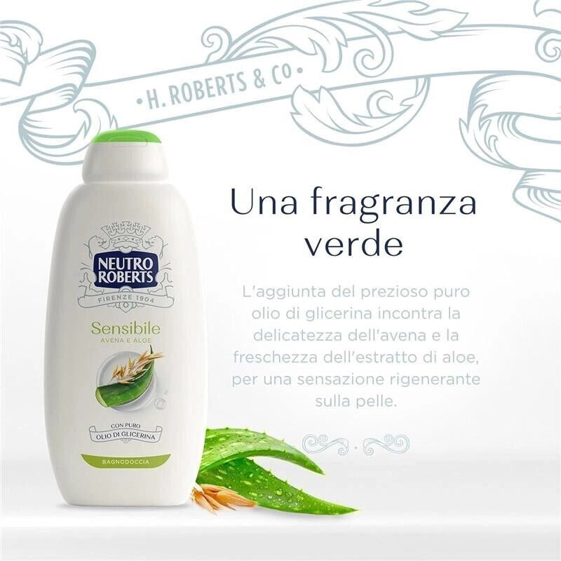 NEUTRO ROBERTS BAGNODOCCIA DA 600 ML PELLE SENSIBILE CON AVENA E ALOE