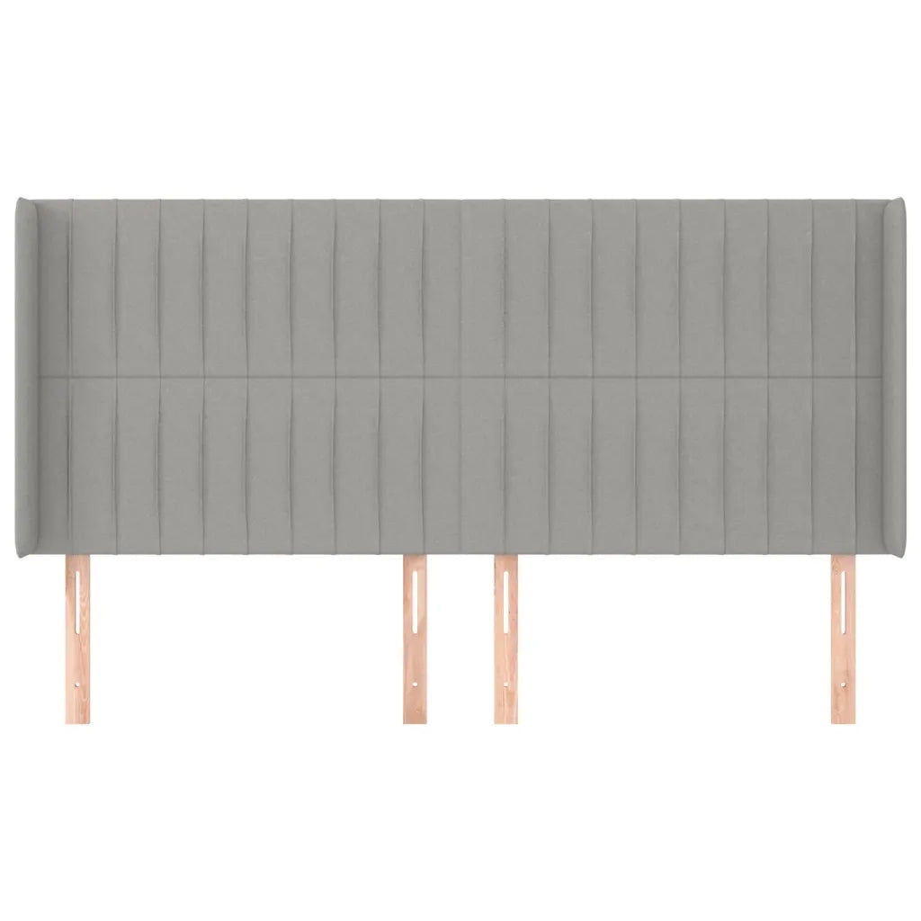 Testiera ad Orecchio Grigio Chiaro 183x16x118/128 cm in Tessuto
