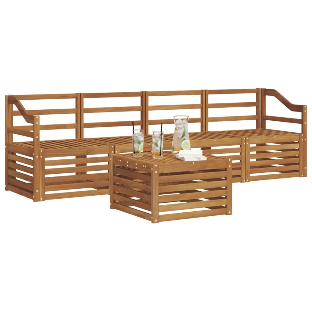 Set divani 5 pcs Naturale Legno di Acacia Massello 3374344