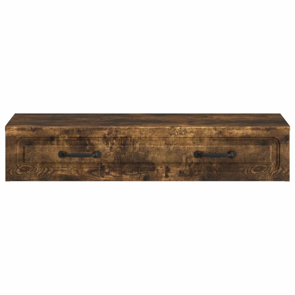 Tavolino da Parete Laterale Rovere Fumo 87,5 x 34,5 x 17 cm