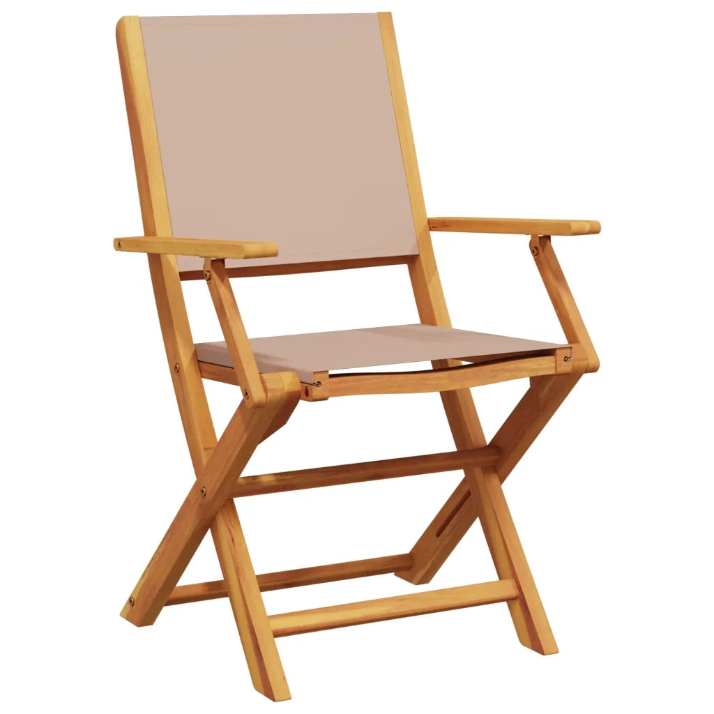 Set da Pranzo da Giardino 5 pz Tortora Tessuto e Legno Massello 3281822