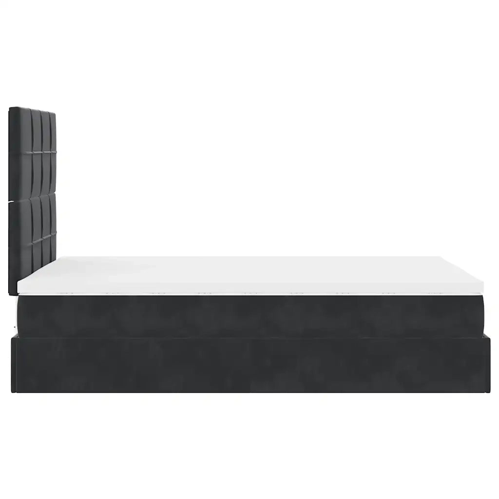 Struttura Letto Pouf con Materassi Nero 120x190 cm Velluto 3314308