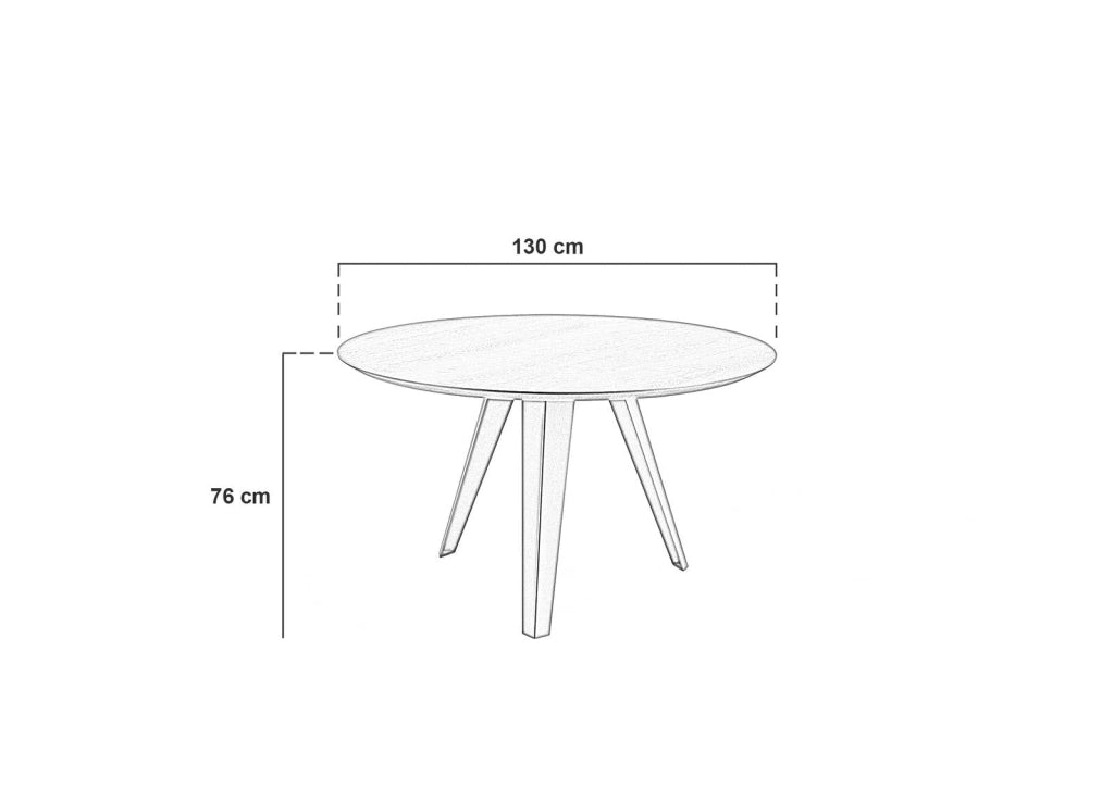 Tavolo Fisso Ø130x76 cm in Rovere Termocotto Henry Naturale