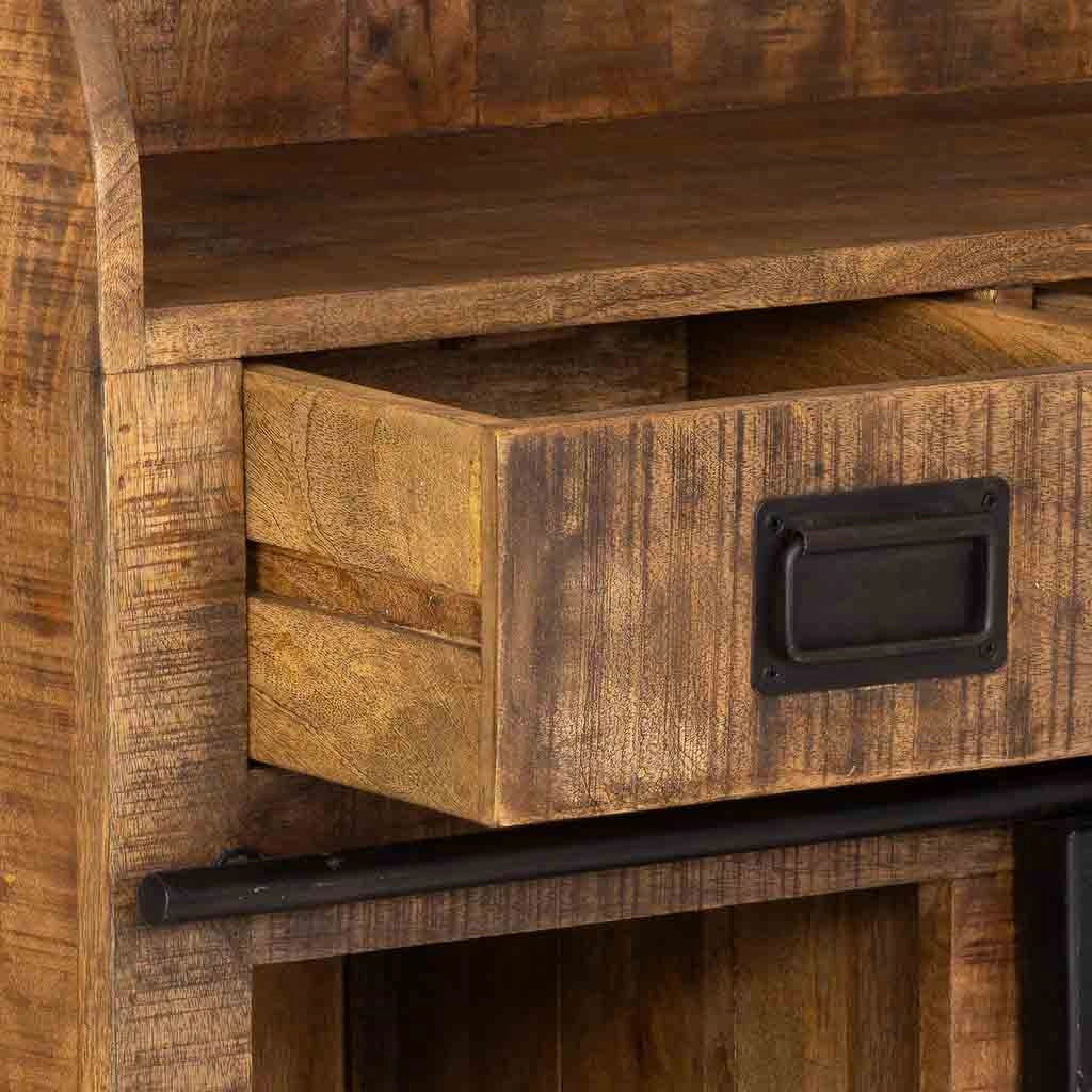 Mobile portabottiglie in legno marrone 80x39x170h cm