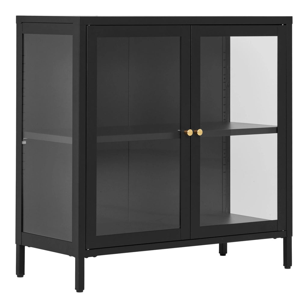 Vetrinetta Dalby, Nero, Metallo, 35x80x80 cm