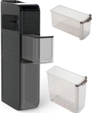 Armadio a 4 livelli, armadio bagno con ruote, cassetti trasparenti, doppie uscite per fazzoletti, cucina, soggiorno, lavanderia, 43 x 18 x 88 cm (Nero)