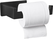 Supporto per rotoli di carta igienica senza forare, supporto per rotoli di carta igienica adesivo, supporto per rotoli di carta igienica in acciaio inossidabile da applicare, supporto per rotoli di carta igienica per cucina e bagno (nero)