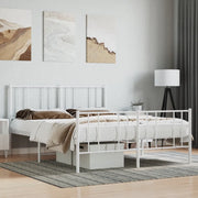 Giroletto con Testiera e Pediera-Struttura Letto Metallo Bianco 120x200 cm 786173