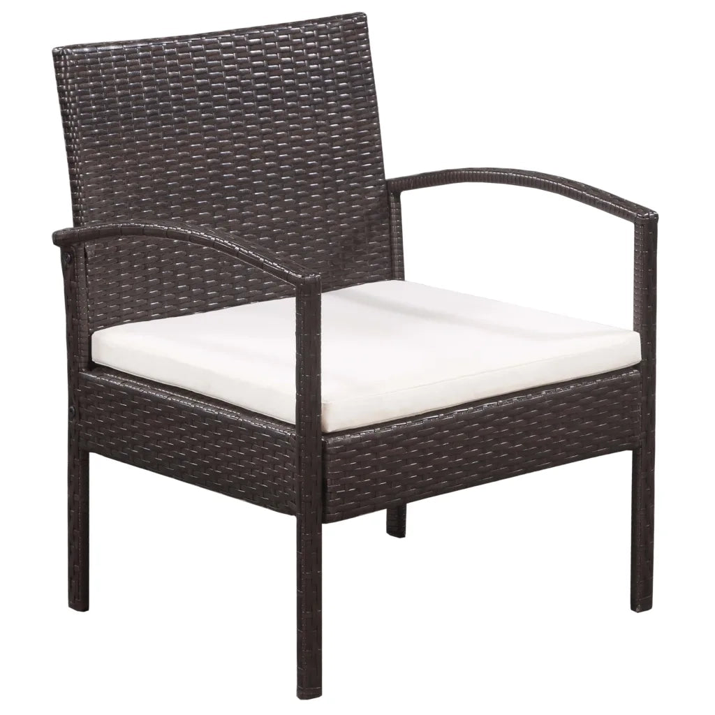 Set Divani da Giardino 5 pz con Cuscini in Polyrattan Marrone cod mxl 34562