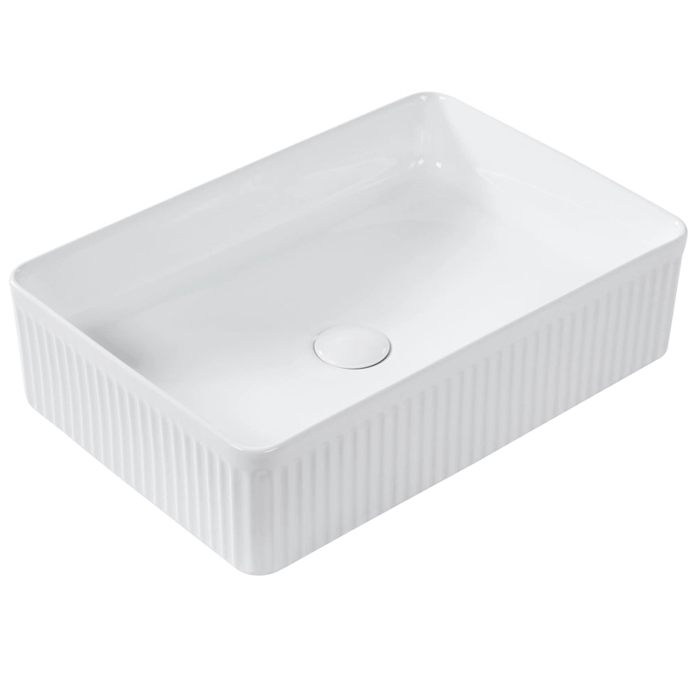 Lavandino da appoggio Ceramica bianca 500 x 340 mm Lucido Lavandino ovale per bagno Stile moderno