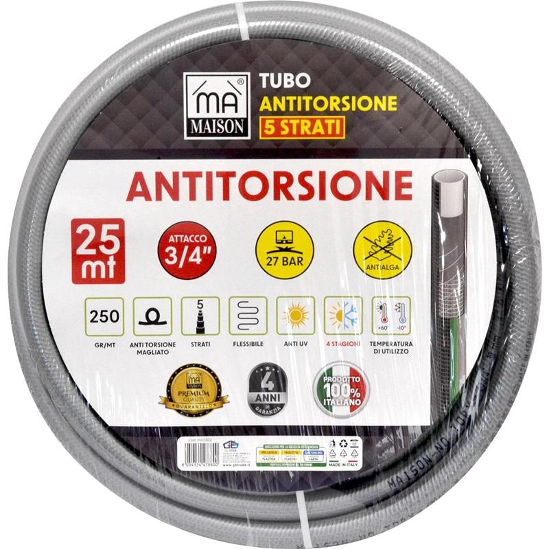 MA MAISON TUBO DA GIARDINO ANTITORSIONE A 5 STRATI CON ATTACCO 3/4" 25MT