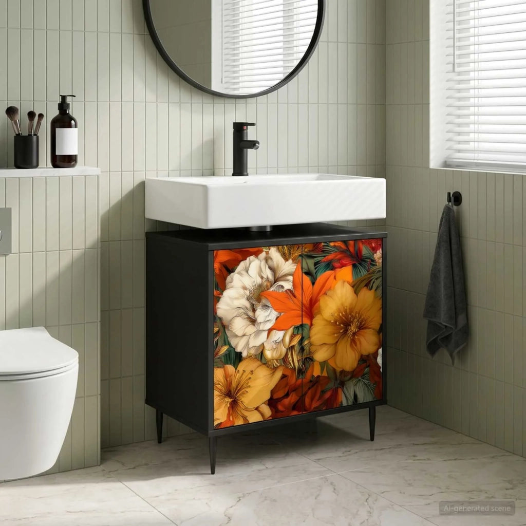 Mobile da Bagno GENNEP Rovere Nero 60 x 40 x 61 cm 8007415