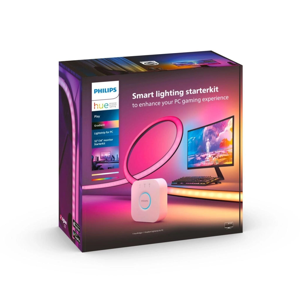 Philips Hue 929003498602 Hue Play Gradient Lightstrip per Monitor 32'' a 34'' 19 W colore Nero