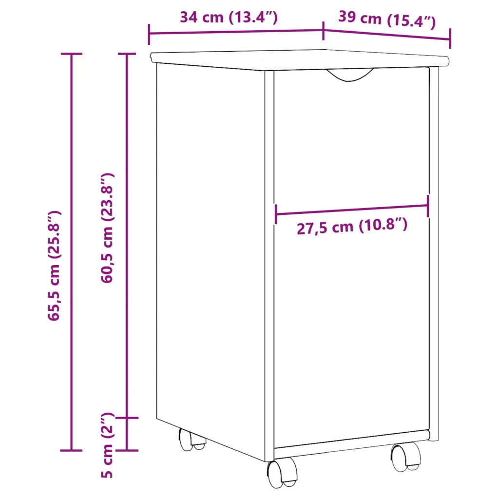 Mobile con Ruote con ruota Bianco 34 x 39 x 65,5 cm