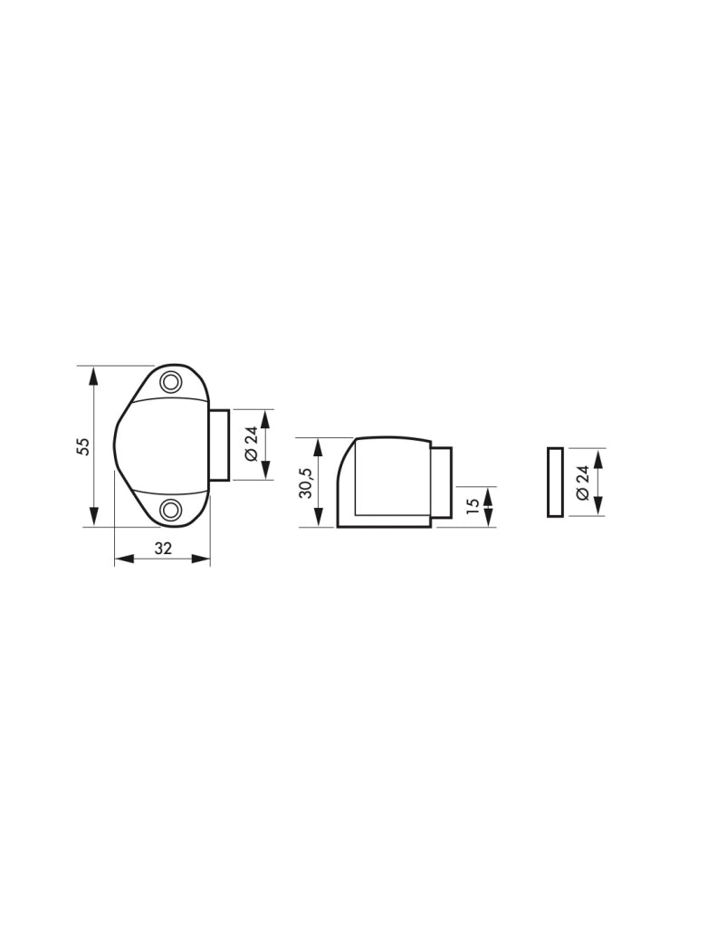 Fermaporta magnetico da parete in acciaio inox spazzolato – THIRARD