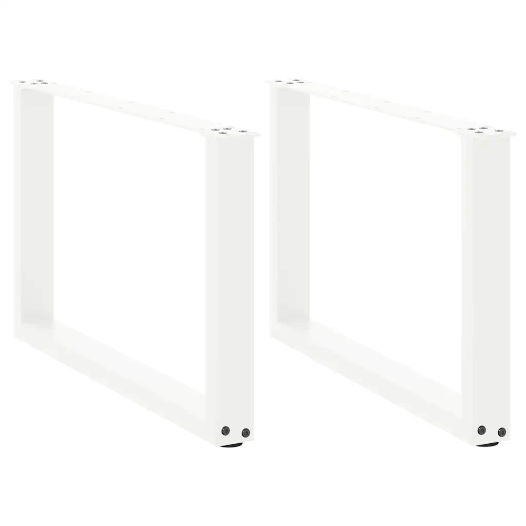 Gambe per Tavolino da CaffÃ¨ a Forma di U 2 pz Bianche 70x(42-43) cm Acciaio