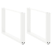 Gambe per Tavolino da CaffÃ¨ a Forma di U 2 pz Bianche 70x(42-43) cm Acciaio