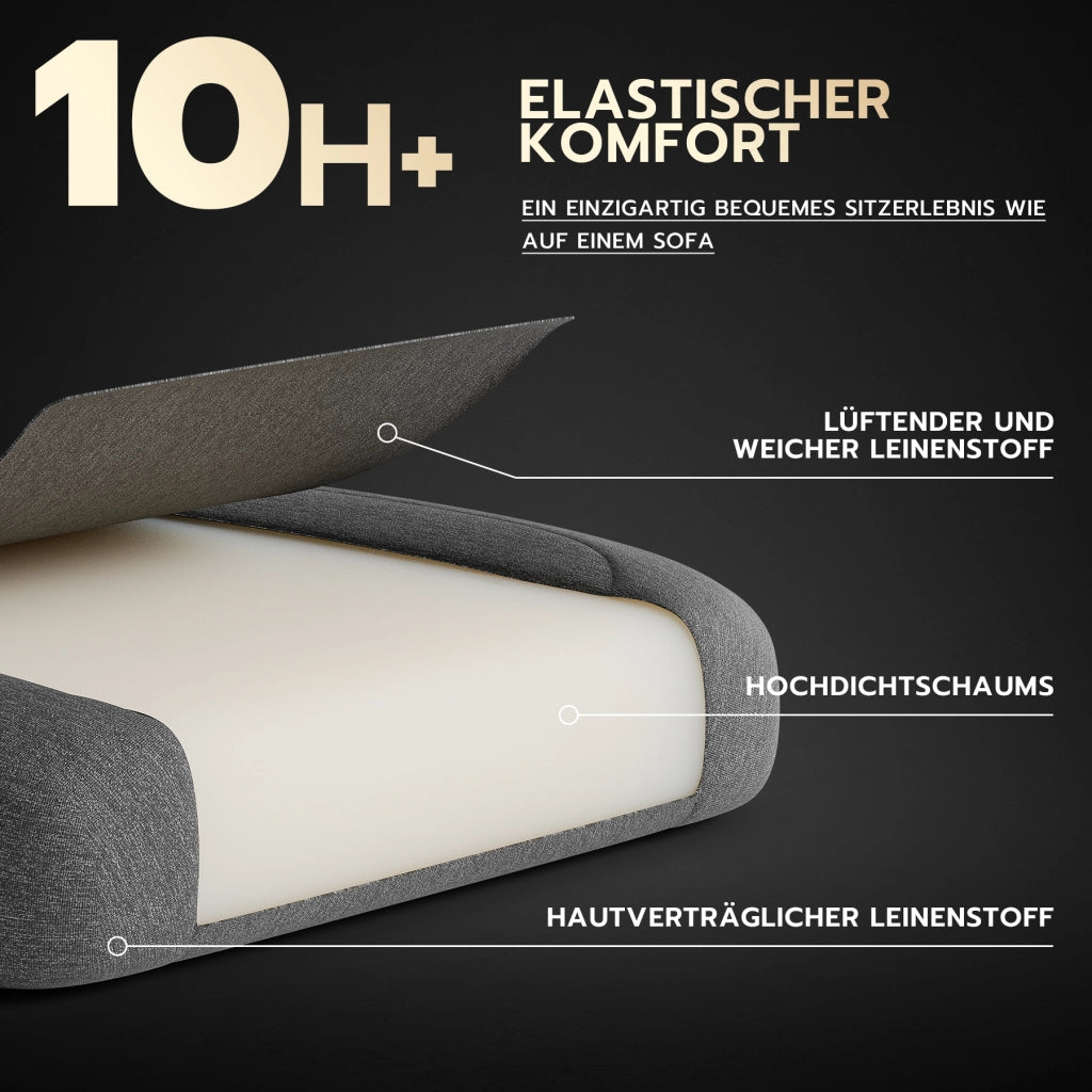 Sedia da ufficio ergonomica in tessuto con poggiatesta supporto lombare braccioli sincronizzati e poggiapiedi grigio scuro
