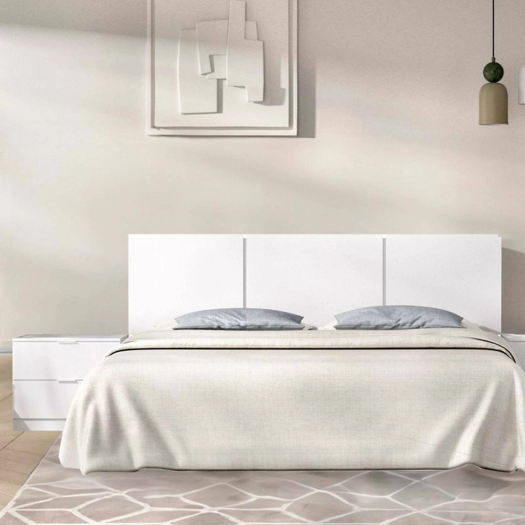 Testiera letto Chanhom, Spalliera, Testata per camera da letto, Poggiatesta, 157x34 h96 cm, Bianco