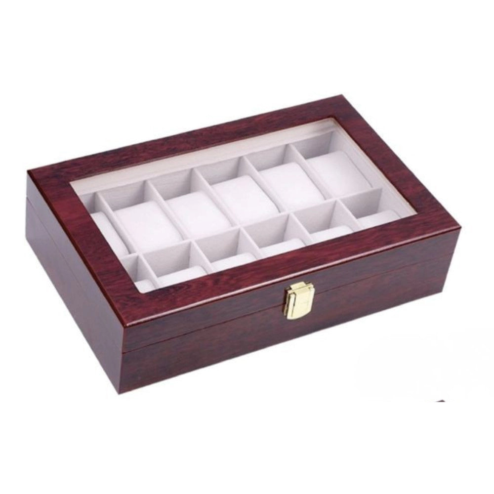 Trade Shop - Scatola Porta Orologi 12 Posti In Legno – Organizer Elegante Uomo -