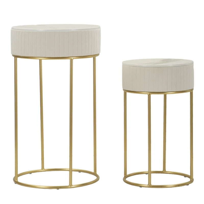 Tavolinetti Alti Wedding Rotondi Set 2 Pz cm ø 50x90-40x70