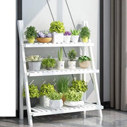 Plantenrek Opvougbile con 3 Livelli - Trappolo per Fiori in Bambù per Interno e Esterno - 70 x 40 x 96 cm