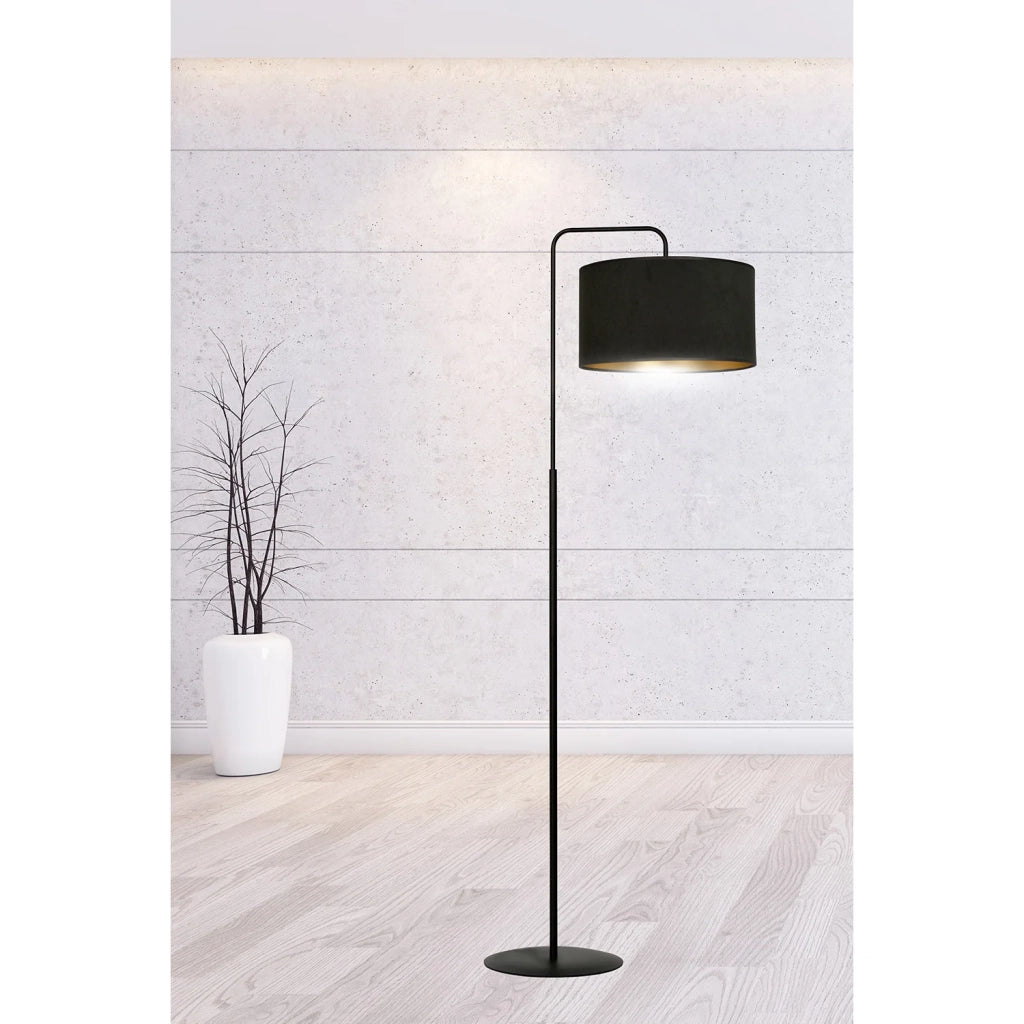 Piantana Contemporaneo Ganesha Acciaio Nero 1 Luce E27 Ip20