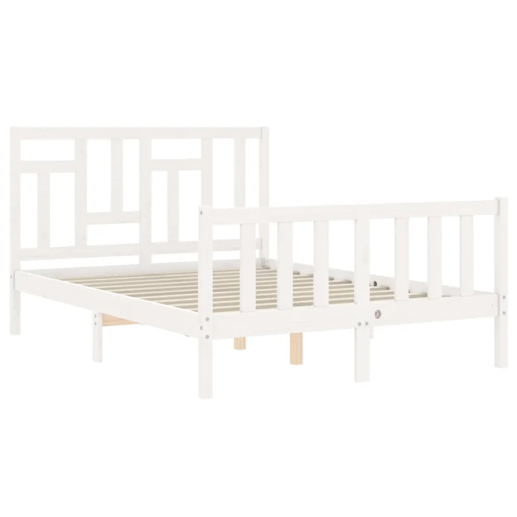 Letto senza Materasso-Struttura Letto Bianco 140x190 cm Legno Massello di Pino 475548