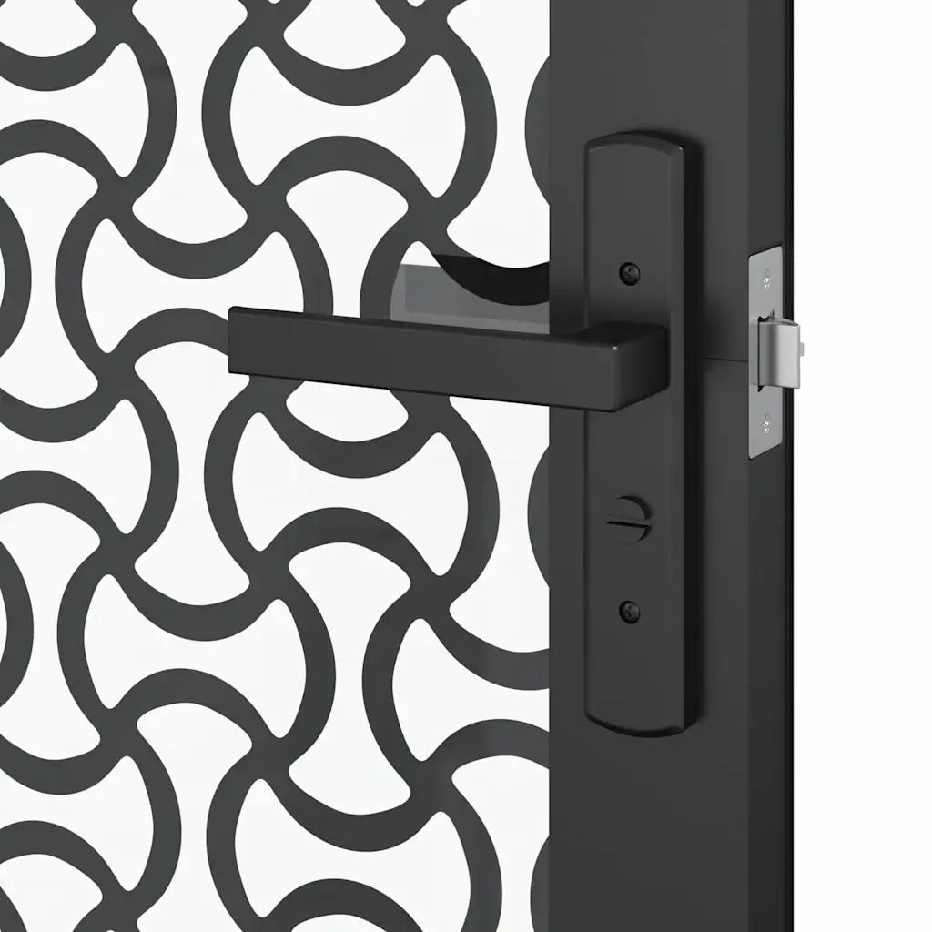 Porta in vetro Traforo Nero 76 x 3.5 x 201.5 cm Alluminio