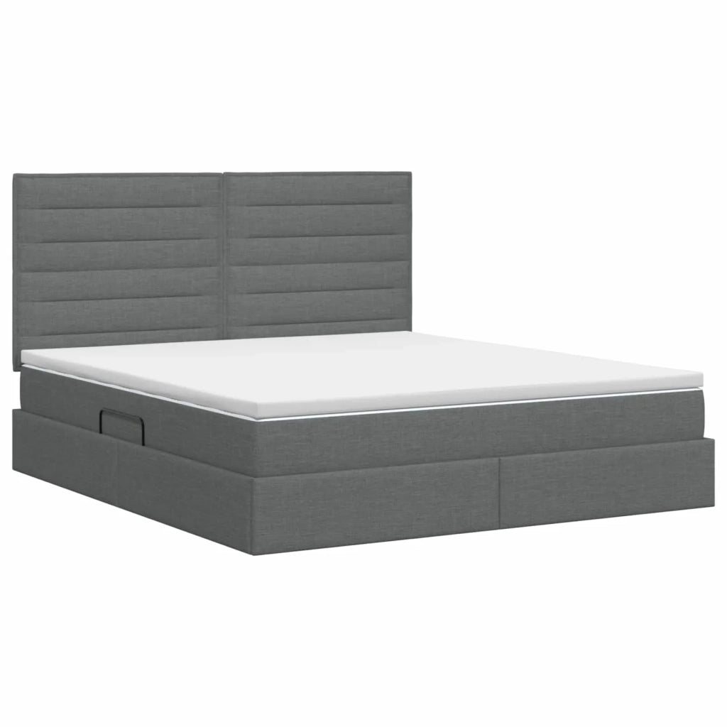 Letto con contenitore e materasso Grigio Scuro 160 x 200 cm 3459451