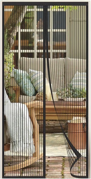 Gassifreno Magnetico per Porta 90 x 230 cm - Tende di Sicurezza Autoadesivi con Forti Magnetici per Animali Domestici e Bambini