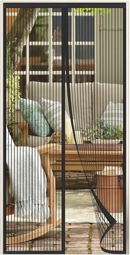 Gassifreno Magnetico per Porta 90 x 230 cm - Tende di Sicurezza Autoadesivi con Forti Magnetici per Animali Domestici e Bambini