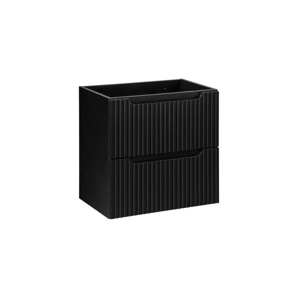 Mobile sottolavabo da bagno VANO – 2 cassetti – Nero opaco – L60 × P39 × H57 cm – Da appendere