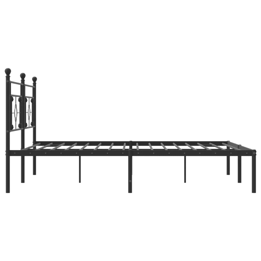 Giroletto con Testiera in Metallo Nero 200x200 cm