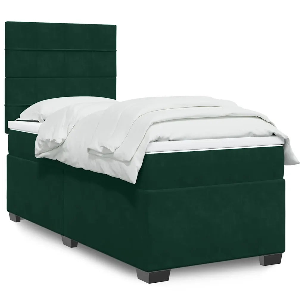 Giroletto a Molle con Materasso Verde Scuro 80x200 cm Velluto 3293065