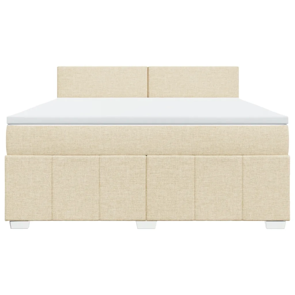 Giroletto a Molle con Materasso Crema 180x200 cm in Tessuto 3289445