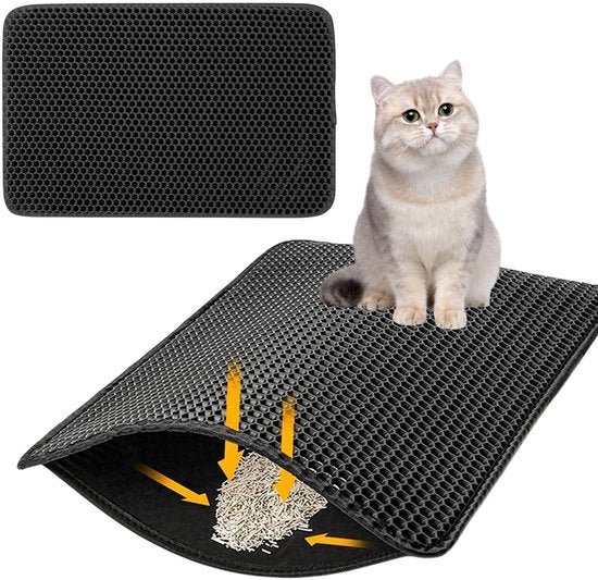 Matrice per gatti, Matrice per gatti 90x60cm, Matrice per gatti, Matrice per gatti acqua resistente, Progettata a doppia lastra, con tessuto a mosaico, Matrice per gatti facile da pulire per gatti e cani