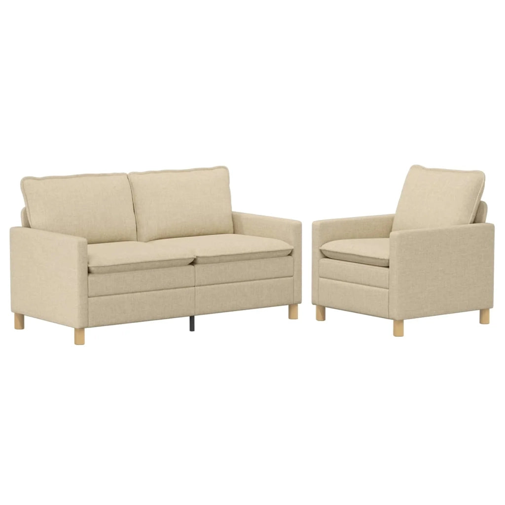 Set di divani 2 pz Crema Tessuto 3417065