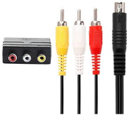 Cavo audio video 1,8 metro con adattatore 3 cinch a SCART - Compatibile con console per videogiochi - Cavo AV TV