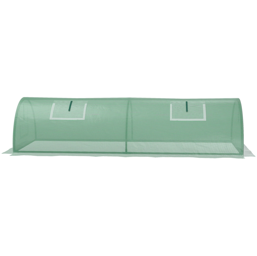 Mini serra da esterno verde 200 x 80 x 45 cm con 4 finestre in rete