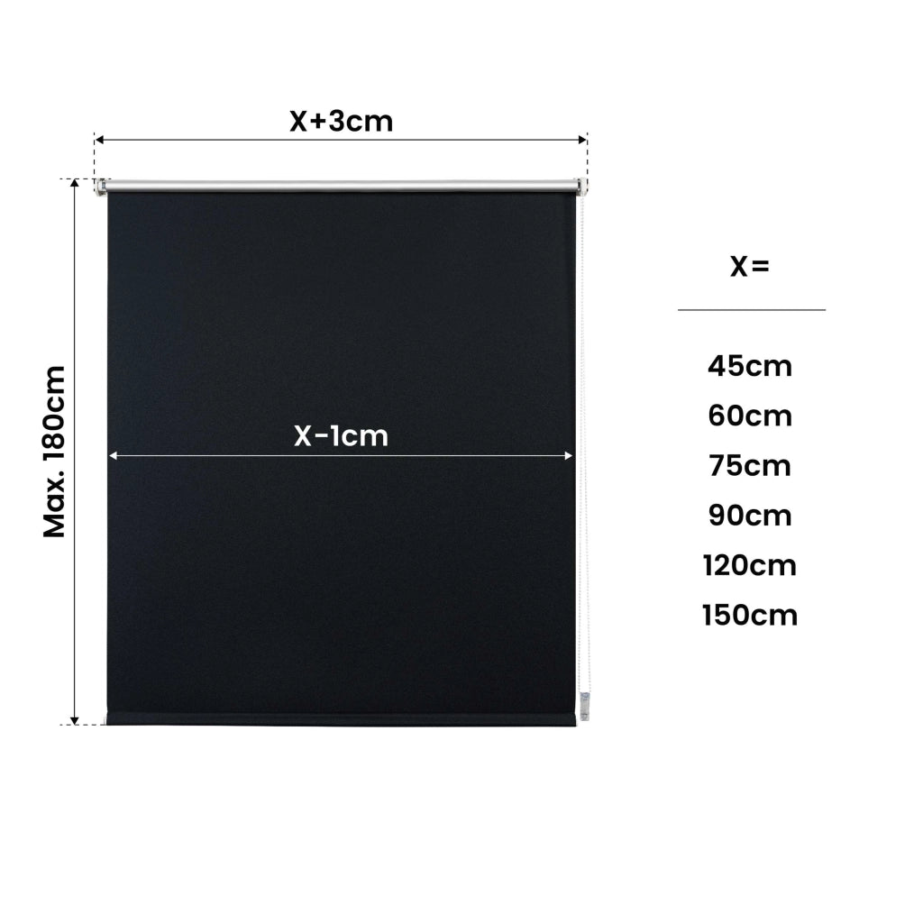 Tenda a Rullo Oscurante installazione senza foratura EasyFix Nero 75x180 cm