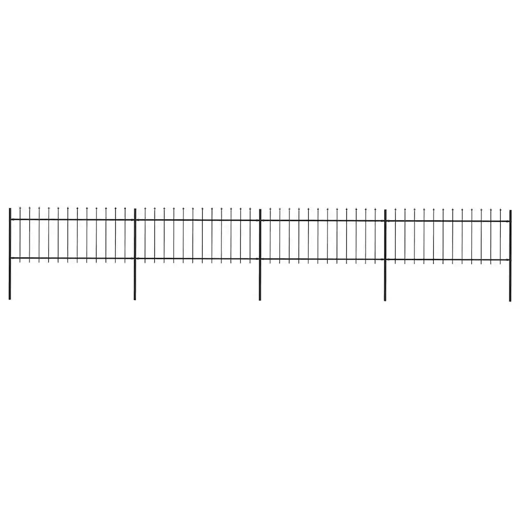 Recinzione da Giardino con Punta a Lancia in Acciaio 671x80 cm Nero 277605