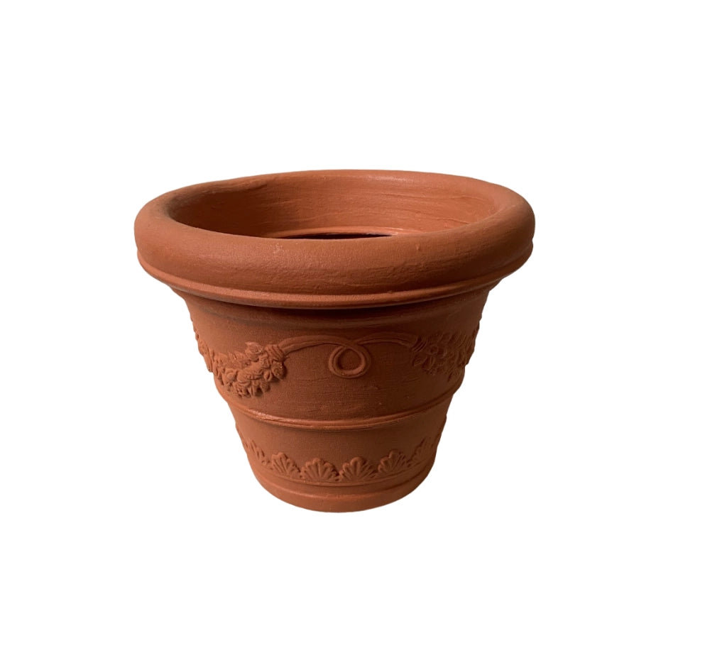 Cheonda - Garden Italia Vaso Tondo Campana con Festoni Ø70 cm in Resina  – Made in Italy, Resistente al Gelo e Antiurto Colore: TERRACOTTA