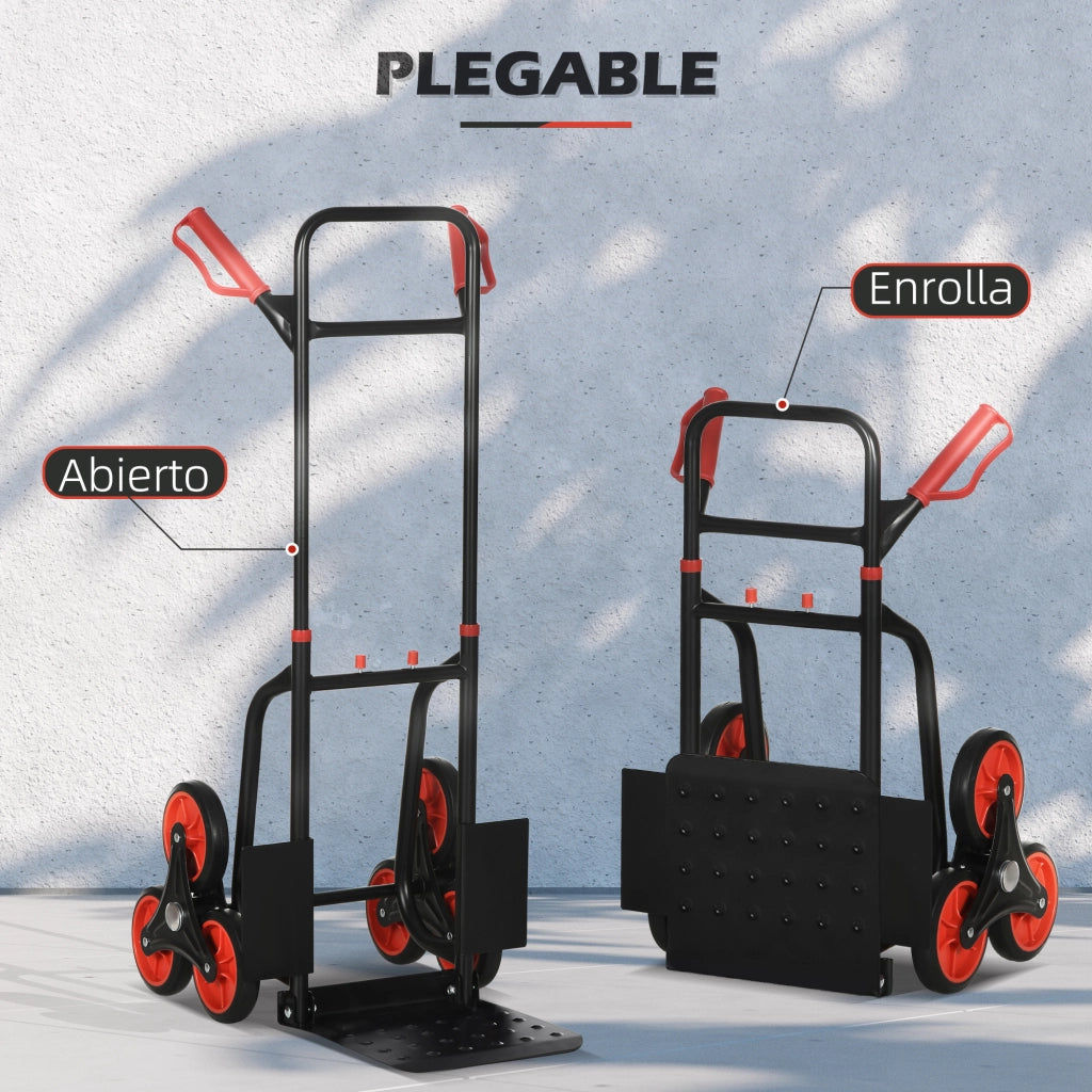Carrello Pieghevole per Scale con Ruote ¨C zephmum ¨C Grigio 120kg 60x40x20