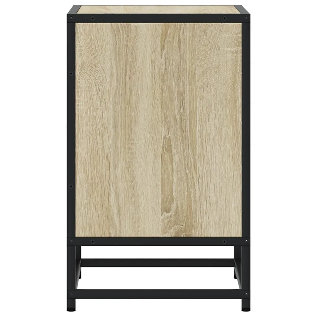 vidaXL Comodini 2pz Rovere Sonoma 40x31x50cm Legno Multistrato Metallo