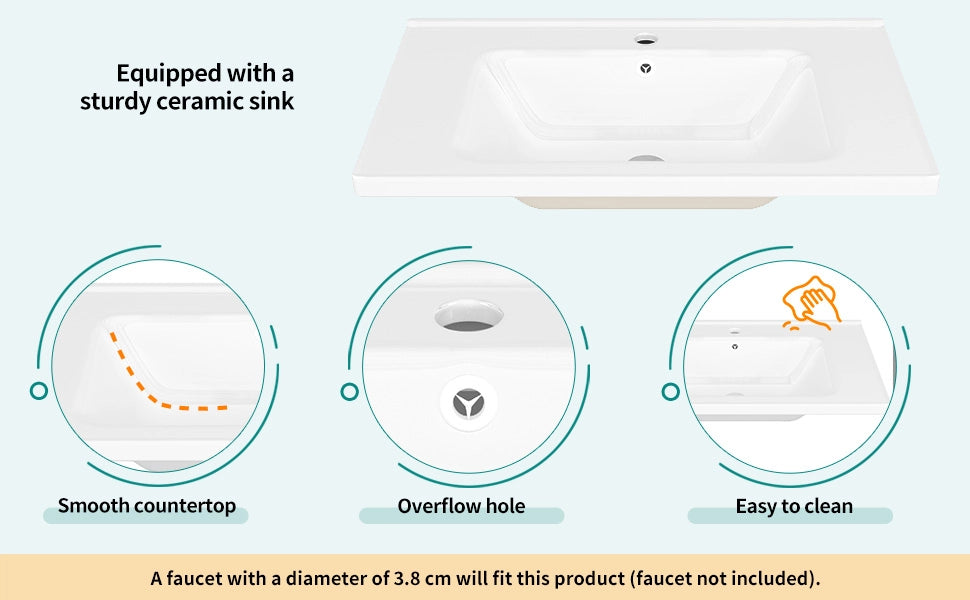 Mobile Sottolavabo Bagno con 3 Cassetti Sospeso ¨C Xylo ¨C Bianco 78.5x46x46.8cm
