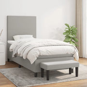 Giroletto a Molle con Materasso Grigio Chiaro100x200 cm Tessuto 3136413