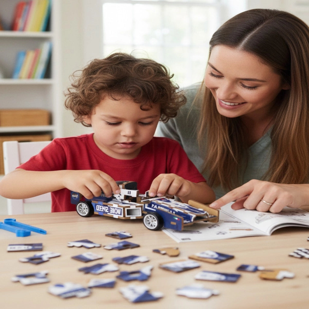 PUZZLE 3D FORMULA 1 AUTO CORSA LEGNO GIOCO COSTRUZIONI BAMBINI MODELLISMO 32383