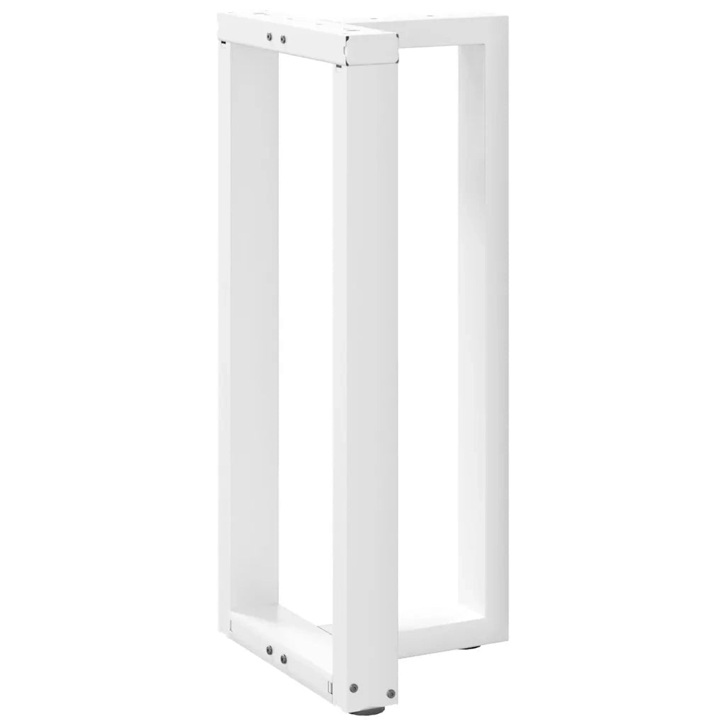 Gambe per tavolo da bar a forma di T 2 pz bianche 50x35x(90-91) cm in acciaio