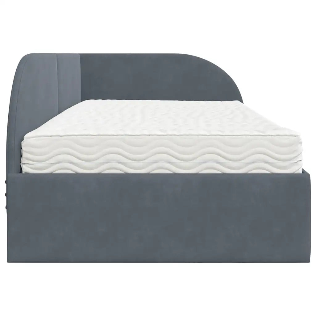 Struttura Letto Angolare con Materasso 2 pz-Giroletto con materasso Grigio Velluto 841331